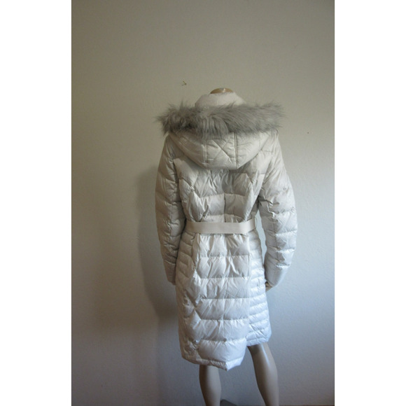 Marc New York Andrew Marc White L Quilted Down Insulated Faux Fur Puffer Coat - Picture 6 of 10